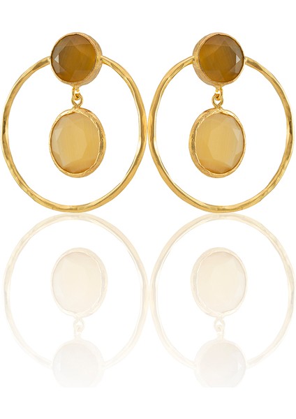 22 Ayar Altın Kaplama Kadın Halka Küpe -El Işçiliği ve Hipoalerjenik Küpe