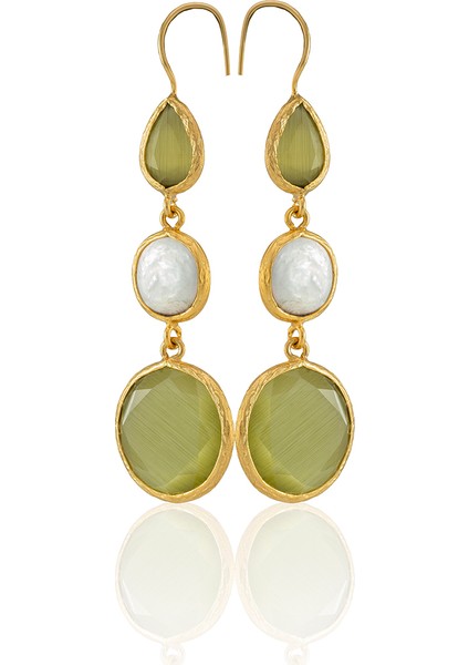 22 Ayar Altın Kaplama Kadın Inci Küpe -El Işçiliği ve Hipoalerjenik Küpe