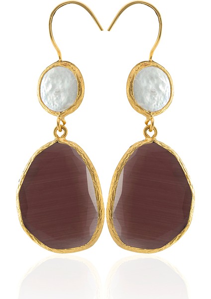 22 Ayar Altın Kaplama Kadın Sallantılı Küpe -El Işçiliği ve Hipoalerjenik Küpe