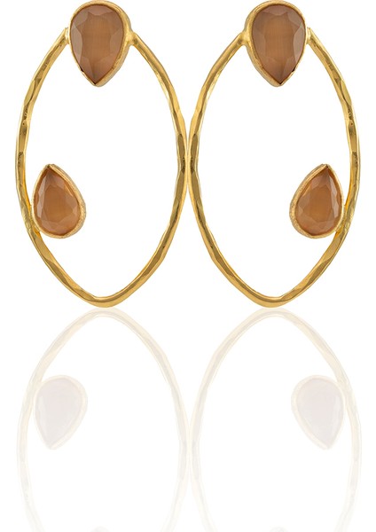 22 Ayar Altın Kaplama Geometrik Küpe -El Işçiliği ve Hipoalerjenik Küpe