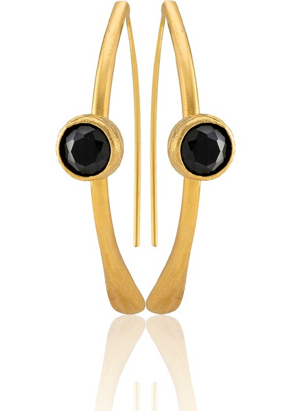 22 Ayar Altın Kaplama Kadın Taşlı Küpe -El Işçiliği ve Hipoalerjenik Küpe