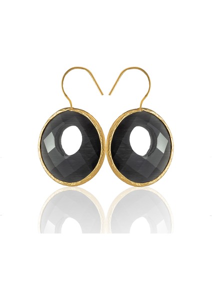 22 Ayar Altın Kaplama Kadın Taşlı Küpe -El Işçiliği ve Hipoalerjenik Küpe