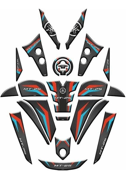 Gogo Yamaha MT25 (2020-2024) Full Tank Pad Set 010