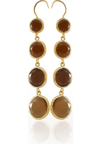 22 Ayar Altın Kaplama Kadın Sallantılı Küpe -El Işçiliği ve Hipoalerjenik Küpe