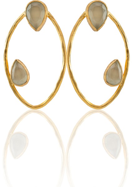 22 Ayar Altın Kaplama Geometrik Küpe -El Işçiliği ve Hipoalerjenik Küpe