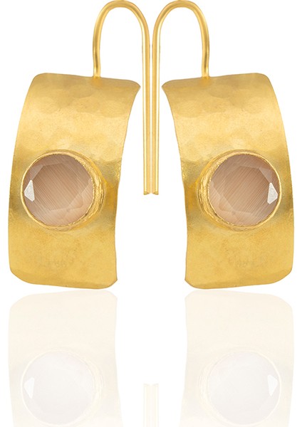 22 Ayar Altın Kaplama Kadın Minimal Küpe -El Işçiliği ve Hipoalerjenik Küpe