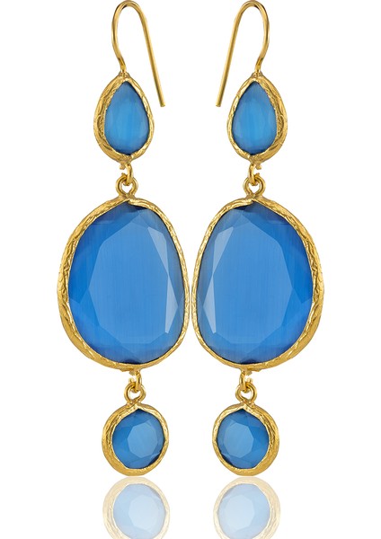 22 Ayar Altına Kaplama Kadın Sallantılı Küpe -El Işçiliği ve Hipoalerjenik Küpe