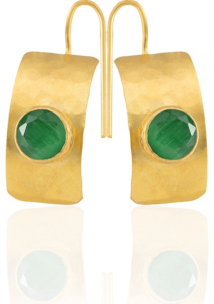 22 Ayar Altın Kaplama Kadın Minimal Küpe -El Işçiliği ve Hipoalerjenik Küpe