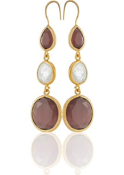 22 Ayar Altın Kaplama Kadın Inci Küpe -El Işçiliği ve Hipoalerjenik Küpe