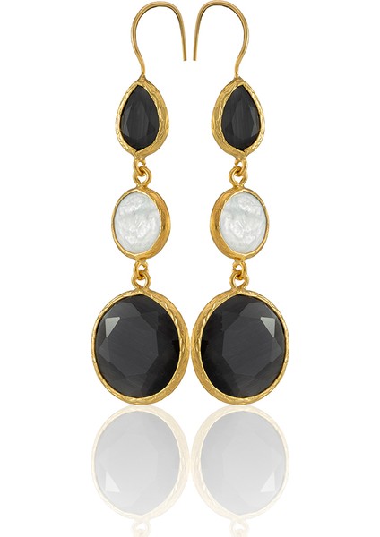 22 Ayar Altın Kaplama Kadın Inci Küpe -El Işçiliği ve Hipoalerjenik Küpe