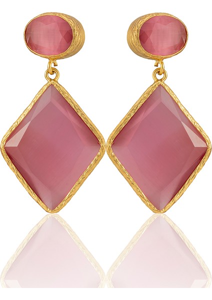 22 Ayar Altın Kaplama Kadın Sallantılı Küpe -El Işçiliği ve Hipoalerjenik Küpe