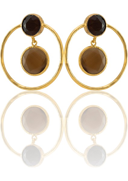 22 Ayar Altın Kaplama Kadın Halka Küpe -El Işçiliği ve Hipoalerjenik Küpe