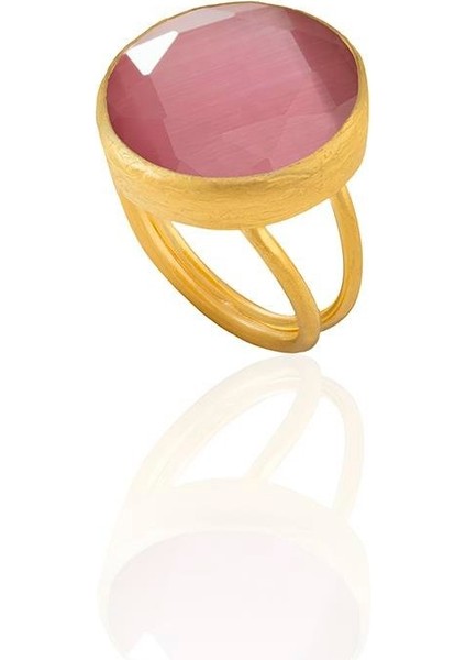 22 Ayar Altın Kaplama Zirkon Taşlı Kadın Otantik Yüzük