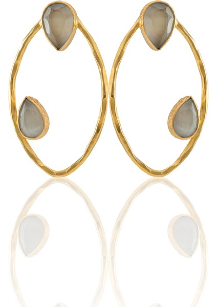 22 Ayar Altın Kaplama Geometrik Küpe -El Işçiliği ve Hipoalerjenik Küpe