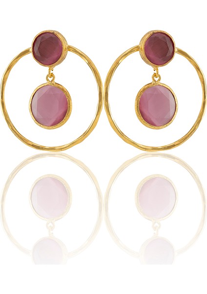 22 Ayar Altın Kaplama Kadın Halka Küpe -El Işçiliği ve Hipoalerjenik Küpe