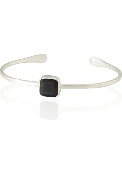 Zirkon Taşlı Ayarlanabilir 925 Ayar Gümüş Kaplama Bilezik