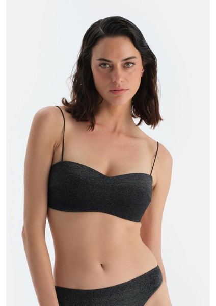 Siyah Straplez Bikini Üst