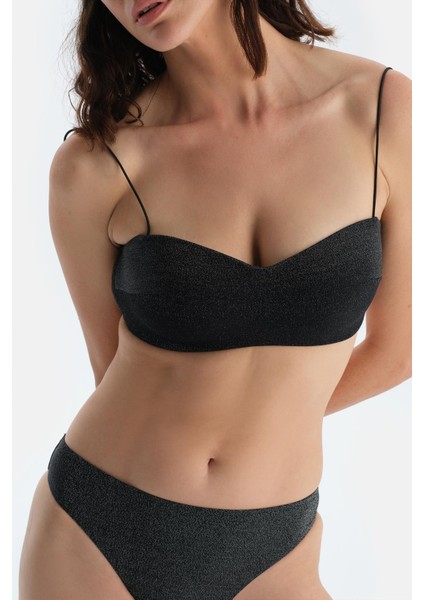 Siyah Straplez Bikini Üst