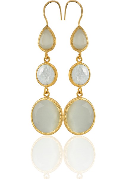 22 Ayar Altın Kaplama Kadın Inci Küpe -El Işçiliği ve Hipoalerjenik Küpe