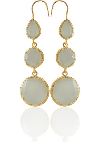 22 Ayar Altın Kaplama Kadın Sallantılı Küpe -El Işçiliği ve Hipoalerjenik Küpe