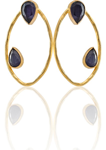 22 Ayar Altın Kaplama Geometrik Küpe -El Işçiliği ve Hipoalerjenik Küpe