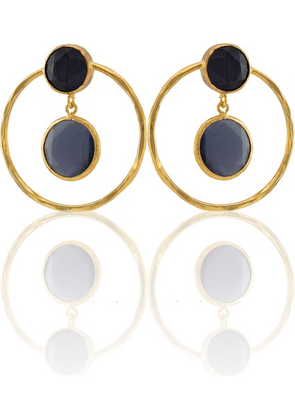 22 Ayar Altın Kaplama Kadın Halka Küpe -El Işçiliği ve Hipoalerjenik Küpe