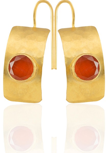 22 Ayar Altın Kaplama Kadın Minimal Küpe -El Işçiliği ve Hipoalerjenik Küpe