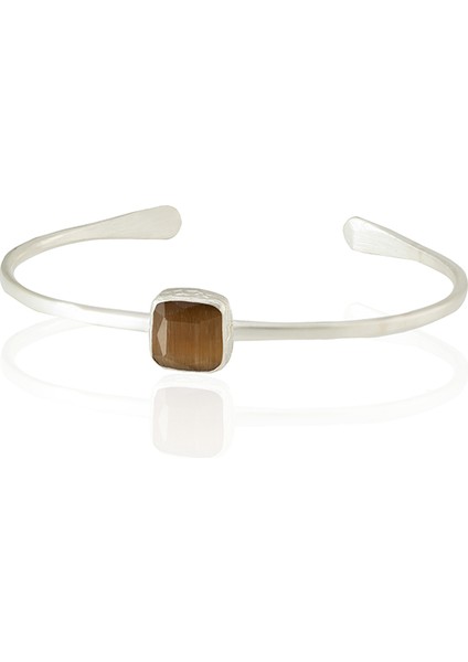 Zirkon Taşlı Ayarlanabilir 925 Ayar Gümüş Kaplama Bilezik