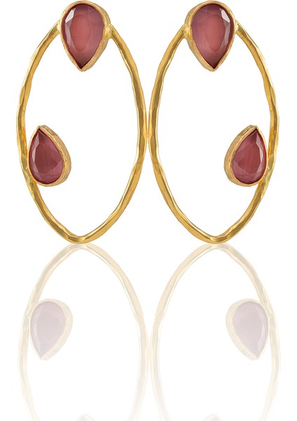 22 Ayar Altın Kaplama Geometrik Küpe -El Işçiliği ve Hipoalerjenik Küpe