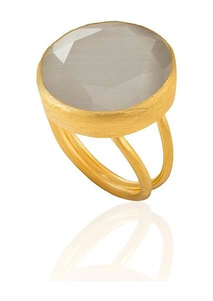 22 Ayar Altın Kaplama Zirkon Taşlı Kadın Otantik Yüzük