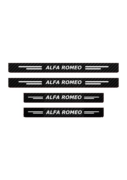 Autosticker^#alfa Romeo Modelleri Için Uyumlu Grafen Karbon Oto Kapı Eşiği 4 Adet