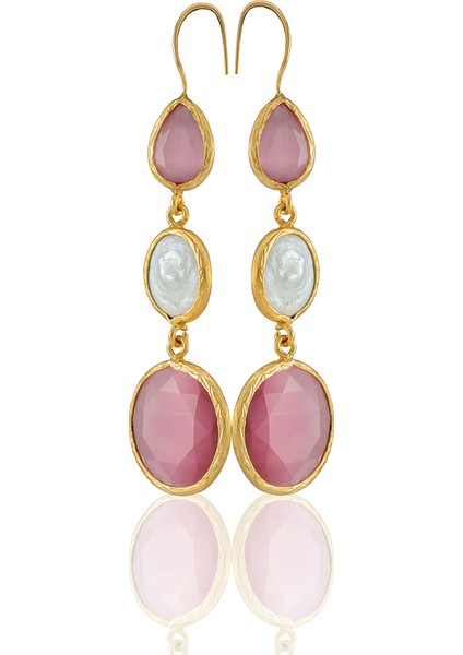 22 Ayar Altın Kaplama Kadın Inci Küpe -El Işçiliği ve Hipoalerjenik Küpe