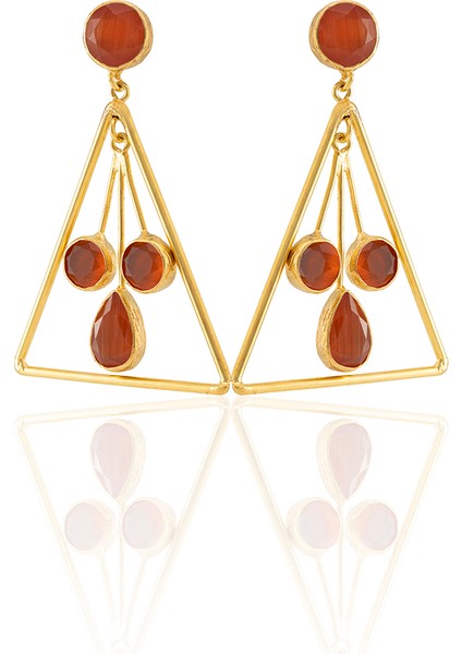 22 Ayar Altın Kaplama Kadın Sallantılı Küpe -El Işçiliği ve Hipoalerjenik Küpe