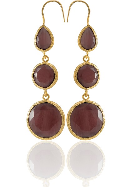 22 Ayar Altın Kaplama Kadın Sallantılı Küpe -El Işçiliği ve Hipoalerjenik Küpe