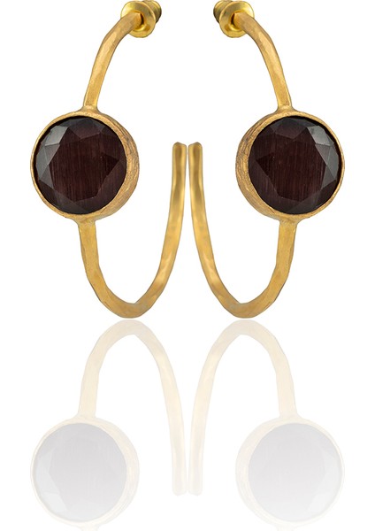 22 Ayar Altın Kaplama Kadın Taşlı Küpe -El Işçiliği ve Hipoalerjenik Küpe