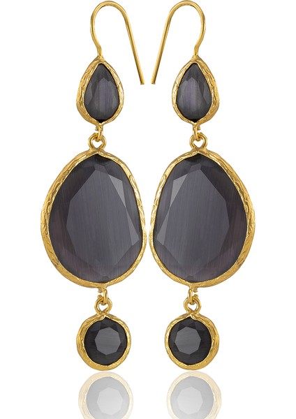 22 Ayar Altına Kaplama Kadın Sallantılı Küpe -El Işçiliği ve Hipoalerjenik Küpe