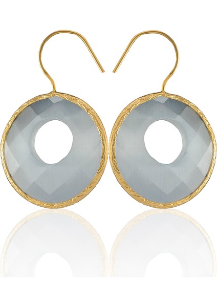 22 Ayar Altın Kaplama Kadın Taşlı Küpe -El Işçiliği ve Hipoalerjenik Küpe