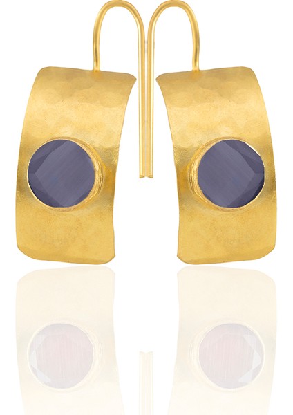 22 Ayar Altın Kaplama Kadın Minimal Küpe -El Işçiliği ve Hipoalerjenik Küpe