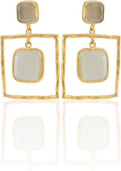 22 Ayar Altın Kaplama Kadın Sallantılı Küpe -El Işçiliği ve Hipoalerjenik Küpe