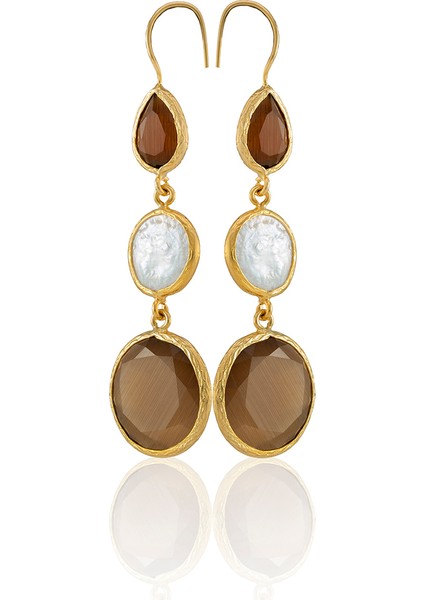 22 Ayar Altın Kaplama Kadın Inci Küpe -El Işçiliği ve Hipoalerjenik Küpe