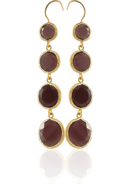 22 Ayar Altın Kaplama Kadın Sallantılı Küpe -El Işçiliği ve Hipoalerjenik Küpe