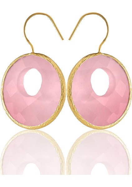 22 Ayar Altın Kaplama Kadın Taşlı Küpe -El Işçiliği ve Hipoalerjenik Küpe