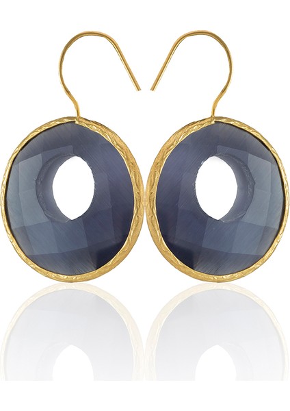 22 Ayar Altın Kaplama Kadın Taşlı Küpe -El Işçiliği ve Hipoalerjenik Küpe