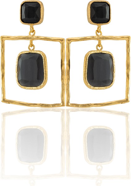 22 Ayar Altın Kaplama Kadın Sallantılı Küpe -El Işçiliği ve Hipoalerjenik Küpe