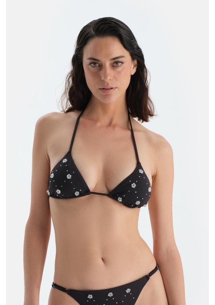 Siyah Üçgen Küçük Bikini Üst