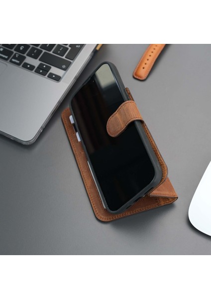 Mıknatıslı Ayrılabilir Cüzdanlı Antik Kahve Renk Kişiselleştirilebilir Apple iPhone 13 Mini Telefon Kılıfı fırsatları