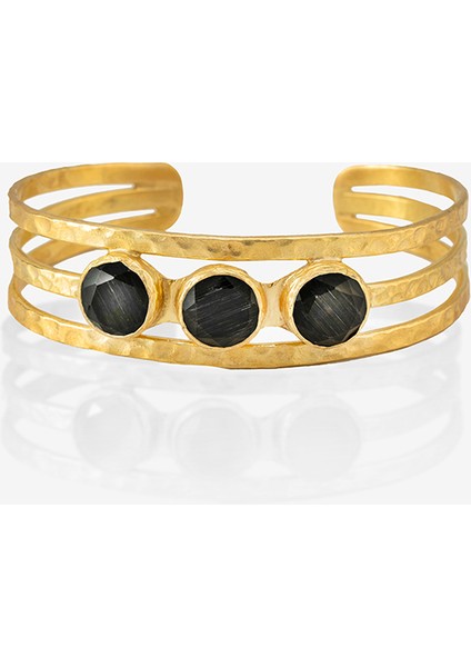 22 Ayar Altın Kaplama El Işçiliği Zirkon Taşlı Kadın Kaburga Bilezik