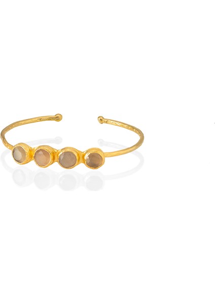 22 Ayar Altın Kaplama Zirkon Taşlı Ayarlanabilir Trend Bilezik