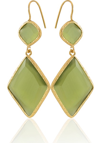 22 Ayar Altın Kaplama Kadın Sallantılı Küpe -El Işçiliği ve Hipoalerjenik Küpe