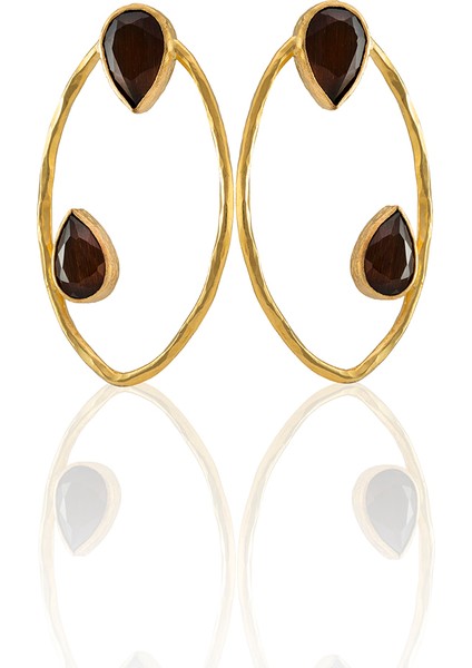 22 Ayar Altın Kaplama Geometrik Küpe -El Işçiliği ve Hipoalerjenik Küpe